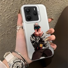 HONTINGA Xiaomi Redmi Note 14 4g ile Uyumlu Kılıfı Silikon Kenar Sert Arka Düşüme Önleyici Basitlik Anti Düşme Kamera Korumali Karikatür Desen Telefon Kılıfı Kadın ve Erkek Için Uygundur K1-0584