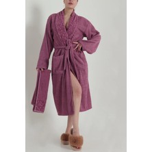 Bella Home Su Yolu 2 Parça Bornoz Takımı - Bornoz & Baş Havlusu - %100 Cotton