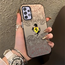 HONTINGA Samsung Galaxy A72 ile Uyumlu Kılıfı Silikon Kenar Sert Arka Düşüme Önleyici Basitlik Anti Düşme Kamera Korumali Moda Markası Desen Telefon Kılıfı Kadın ve Erkek Için Uygundur K1-0582