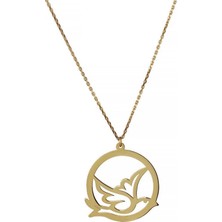 In Love Kolye Kuş Kolye Kadın Gümüş Kolye 925 Ayar Gümüş Kolye