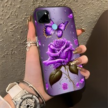 HONTINGA Realme C21Y ile Uyumlu Kılıfı Silikon Kenar Sert Arka Düşüme Önleyici Basitlik Anti Düşme Kamera Korumali Manzara Desen Telefon Kılıfı Kadın ve Erkek Için Uygundur K1-0581