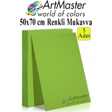 ArtMaster Yeşil Renkli Mukavva 50X70 cm 5 Adet 1 Paket Renkli Sert Karton 1.0 mm Anasınıfı Hobi Etkinlik Okul Öncesi Elişi