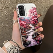 HONTINGA Samsung Galaxy M23 ile Uyumlu Kılıfı Silikon Kenar Sert Arka Düşüme Önleyici Basitlik Anti Düşme Kamera Korumali Manzara Desen Telefon Kılıfı Kadın ve Erkek Için Uygundur K1-0581