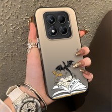 HONTINGA Xiaomi Redmi Note 14 Pro ile Uyumlu Kılıfı Silikon Kenar Sert Arka Düşüme Önleyici Basitlik Anti Düşme Kamera Korumali Manga Desen Telefon Kılıfı Kadın ve Erkek Için Uygundur K1-0583