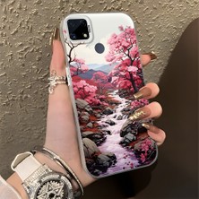 HONTINGA Realme C15 ile Uyumlu Kılıfı Silikon Kenar Sert Arka Düşüme Önleyici Basitlik Anti Düşme Kamera Korumali Manzara Desen Telefon Kılıfı Kadın ve Erkek Için Uygundur K1-0581