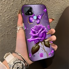 HONTINGA Realme C21 ile Uyumlu Kılıfı Silikon Kenar Sert Arka Düşüme Önleyici Basitlik Anti Düşme Kamera Korumali Manzara Desen Telefon Kılıfı Kadın ve Erkek Için Uygundur K1-0581