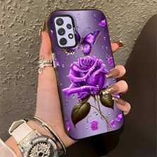 HONTINGA Samsung Galaxy A72 ile Uyumlu Kılıfı Silikon Kenar Sert Arka Düşüme Önleyici Basitlik Anti Düşme Kamera Korumali Manzara Desen Telefon Kılıfı Kadın ve Erkek Için Uygundur K1-0581