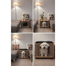 Arthubo Ahşap Çerçeveli Evcil Hayvan Yatağı – Kedi & Köpek Için Yatak Yanı / Koltuk Yanı Pet Sofa