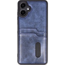 Magicool Samsung Galaxy A06 Kılıf Sara Kartvizitli Deri Kılıf - Lacivert