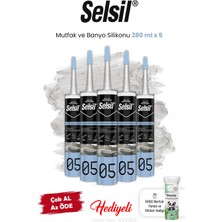 Selsil 5 Adet Mutfak ve Banyo Silikonu 280 ml ve Rosie