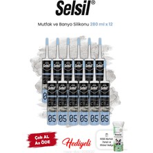 Selsil Mutfak ve Banyo Silikonu 12 x 280 ml ve Rosie