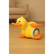 Hak-İş Oyuncak Sesli ve Işıklı Yürüyen Sarı Ördek Oyuncak – Kanat Çırpan, 360° Dönen, USB Şarjlı Foraging Duck