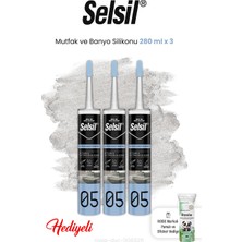 Selsil Mutfak ve Banyo Silikonu 3 x 280 ml ve Rosie
