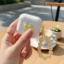 Caseonn Xiaomi Redmi Buds 3 Kılıf Işıltılı Kalp Sarı