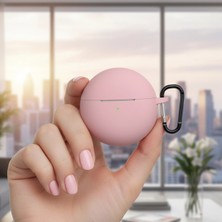Caseonn Oppo Enco Air 2i Kılıf Askı Aparatlı Mat Silikon Pembe