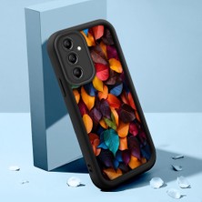 HONTINGA Samsung Galaxy A14 ile Uyumlu Kılıfı Düşüme Önleyici Basitlik Anti Düşme Kamera Korumali Çiçek ve Yaprak Siyah Desen Yumuşak Silikon Telefon Kılıfı Kadın ve Erkek Için Uygundur K2-0260