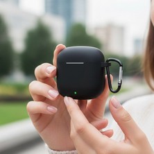 Caseonn Xiaomi Redmi Buds 3 Kılıf Askı Aparatlı Mat Silikon Siyah