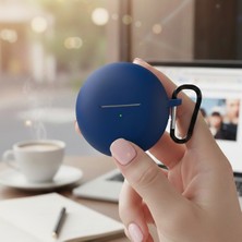 Caseonn Oppo Enco Air 2i Kılıf Askı Aparatlı Mat Silikon Lacivert