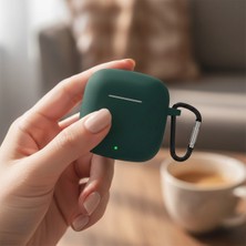 Caseonn Xiaomi Redmi Buds 3 Kılıf Askı Aparatlı Mat Silikon Koyu Yeşil