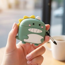 Caseonn Xiaomi Redmi Buds 3 Kılıf Karakter Figürlü Dinazor Yeşil