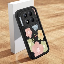 HONTINGA Xiaomi Redmi Note 14 Pro Plus ile Uyumlu Kılıfı Düşüme Önleyici Basitlik Anti Düşme Kamera Korumali Çiçek ve Yaprak Siyah Desen Yumuşak Silikon Telefon Kılıfı Kadın ve Erkek Için Uygundur K2-0260