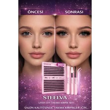 Steelva Takma Kirpik Seti ( 200 Adet ) Kirpik Kiti 30D