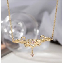 Steelva Gold Pembe Taşlı Bel Kolyesi Zinciri