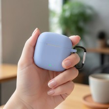 Caseonn Xiaomi Redmi Buds 3 Kılıf Askı Aparatlı Mat Silikon Mavi