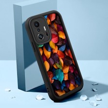 HONTINGA Xiaomi Mi 11T Pro ile Uyumlu Kılıfı Düşüme Önleyici Basitlik Anti Düşme Kamera Korumali Çiçek ve Yaprak Siyah Desen Yumuşak Silikon Telefon Kılıfı Kadın ve Erkek Için Uygundur K2-0260