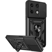 Novis Liora Newface Xiaomi Redmi Note 13 4g Kılıf Pars Lens Yüzüklü Silikon - Siyah