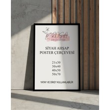 Rosa Art Poster Çerçevesi | Resim Çerçevesi | Siyah Doğal Ahşap Boş Çerçeve | Postersiz Boş Çerçeve