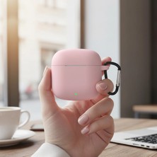 Caseonn Xiaomi Redmi Buds 3 Kılıf Askı Aparatlı Mat Silikon Pembe