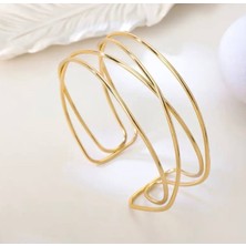 Steelva Çarpmaz Tasarımlı Metal Gold Üst Kol (Pazu) Bilekliği