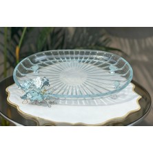 Elta Collection Lüx Hediyelik Metal Ayaklı Gümüş Oval Kelebekli Sunumluk Kurabiyelik - Yeni Serisi