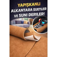 Kendinden Yapışkanlı Alkantara Süet Suni Deri 100 x 150 -Taba