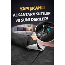 Kendinden Yapışkanlı Alkantara Süet Suni Deri 100 x 150 -Antrasıt