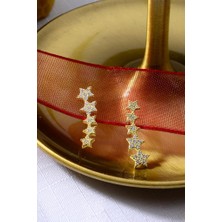 Innuendo 925 Ayar Gümüş Yıldız Desenli Sallantılı Gold Küpe