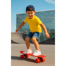 Hak-İş Oyuncak 4 Tekerlekli Kırmızı Penny Board / Kaykay - 55CM , Slikon Teker