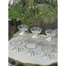 Elta Collection 6 Lı Lüx Gümüş Kahve Yanı Mini Lokumluk Şekerlik Sosluk Reçellik Çerezlik Kase