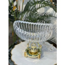 Elta Collection Ultra Lüks Premium Kristal Gold Gondol Kase | Dekoratif Masa ve Salon Aksesuarı