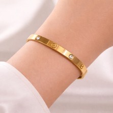 Yush Aksesuar Taşlı Çelik Bileklik