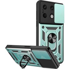 Zemira Newface Xiaomi Redmi Note 13 4g Kılıf Pars Lens Yüzüklü Silikon - Yeşil