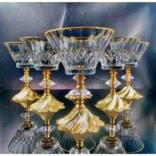 Elta Collection 6 Adet Metal Ayaklı Gold Detaylı Magnolia-Kase-Dondurmalık-Şekerlik-Sunumluk