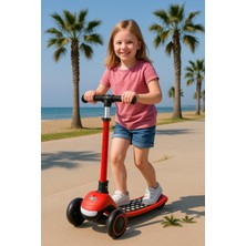 Hak-İş Oyuncak Dude 3 Tekerlekli Ayarlanabilir Direksiyonlu Çocuk Scooter -  Kırmızı , 3+ Yaş , 50 kg Kapasiteli