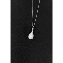 Else Silver 925 Ayar Gümüş Elegance Damla Inci Kolye