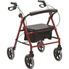 Life Net Medikal Rolatör 4tekerlekli Yürüteç Frenli Oturma Apartalı 130 kg Taşıma Kapasiteli BME861