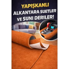 Bitacir Kendinden Yapışkanlı Alkantara Süet Suni Deri Kozmik Turuncu 100 x 150 cm Şık ve Modern Doku