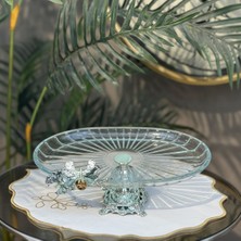 Elta Collection Lüx Hediyelik Metal Ayaklı Gümüş Oval Kelebekli Sunumluk Kurabiyelik - Yeni Serisi