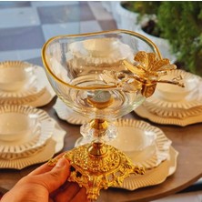 Elta Collection 6 Adet Kelebekli Döküm Ayaklı Kase Magnolia Dondurmalık Cup Çerezlik Sunumluk