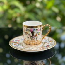 Elta Collection Victoria 24K Altın Işlemeli 6 Kişilik Porselen Fincan Seti Takımı